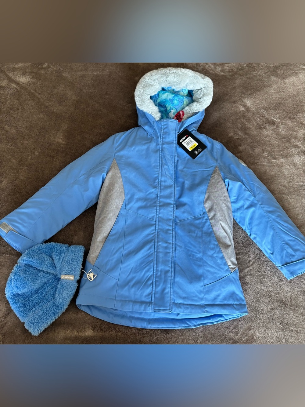 NWT Gerry Sky Blue / Periwinkle Kids' 3-in-1 Jacket & Beanie